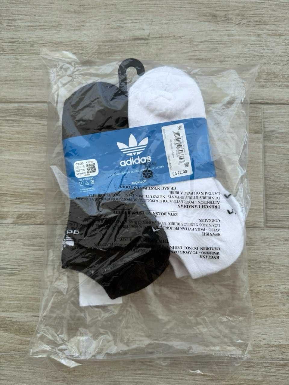 США! Шкарпетки Adidas Trefoil No-Show BH6435 1 уп/6 пар Оригінал 39-45