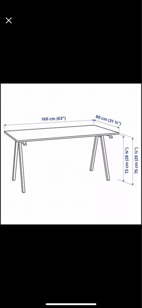 Biurko IKEA NOWE trotten 160x80 cm