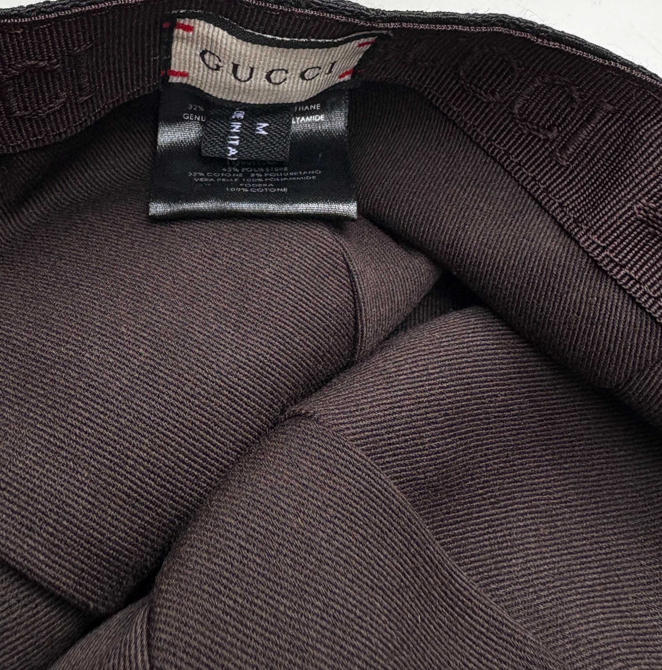 Czapka Czarna Bejsbolówka Gucci Logowana M Męska