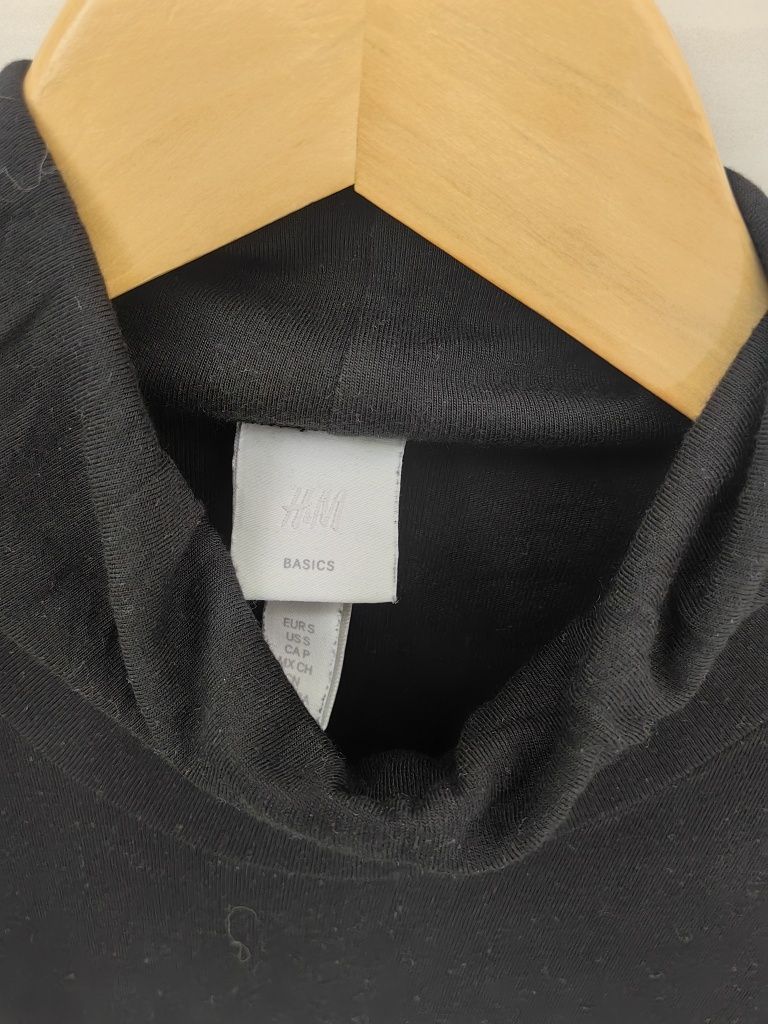 Wiskozowy czarny golf basic H&M S