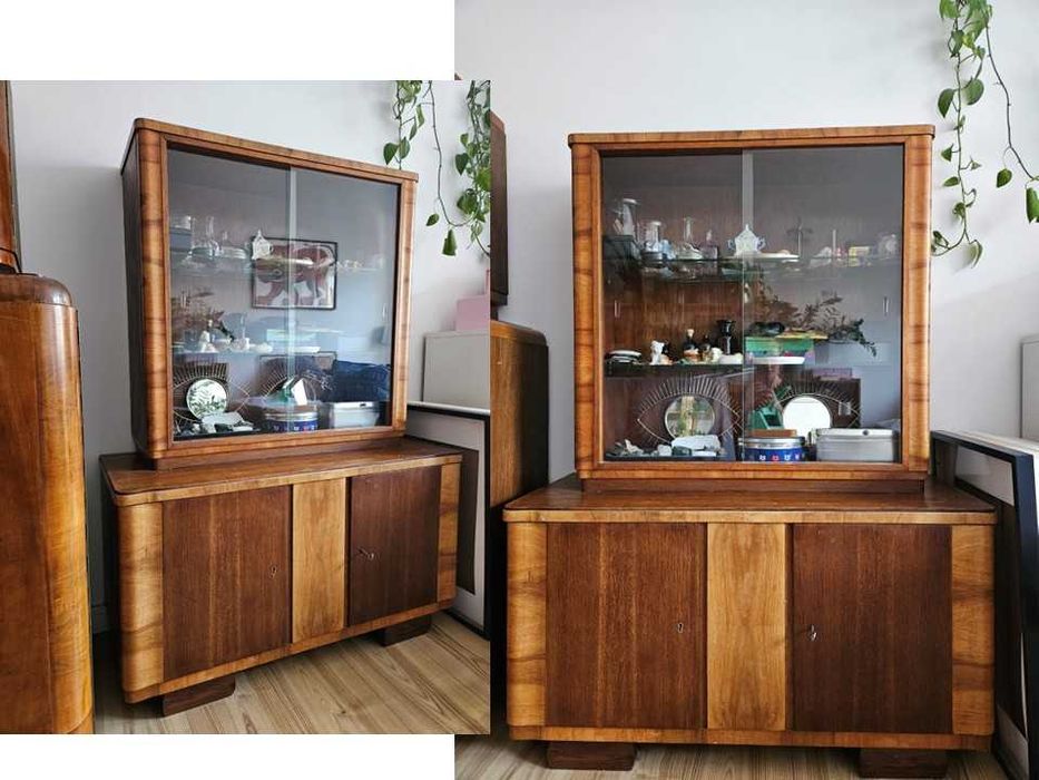 biblioteczka komoda witryna vintage PRL lata 60'te drewno :)