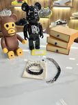 Браслет LV Louis Vuitton Monogram logo Black / Silver