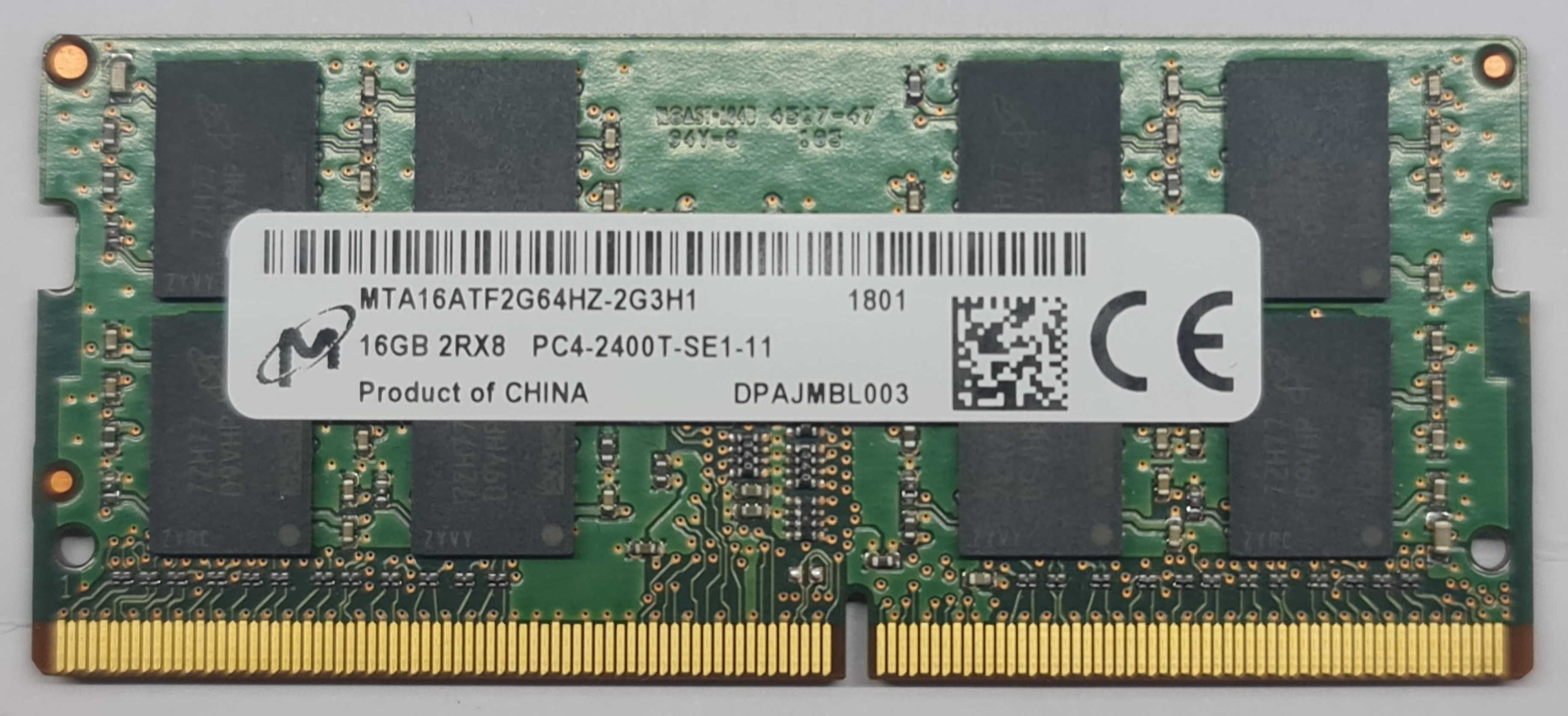 Memória portátil Micron 16Gb 260pin SODIMM DDR4 "PC4-19200" 2400MHz