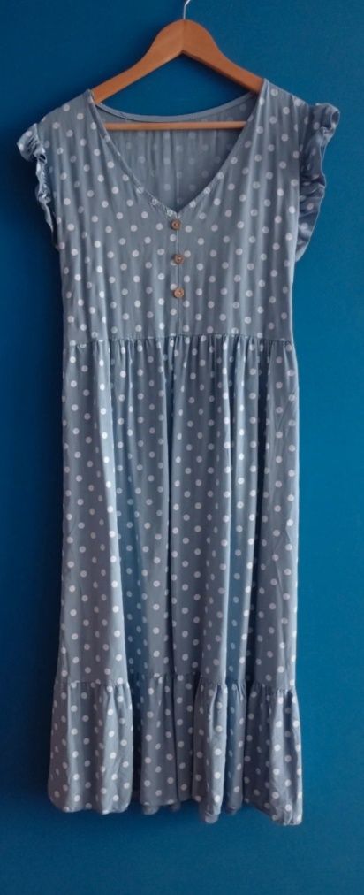 Sukienka MIDI maxi w kropki M L XL