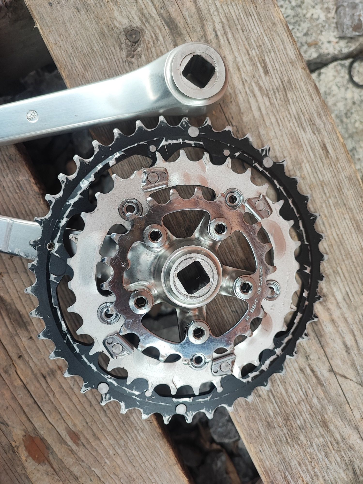 Korba rowerowa Shimano Deore XT M737 175mm retro mtb
