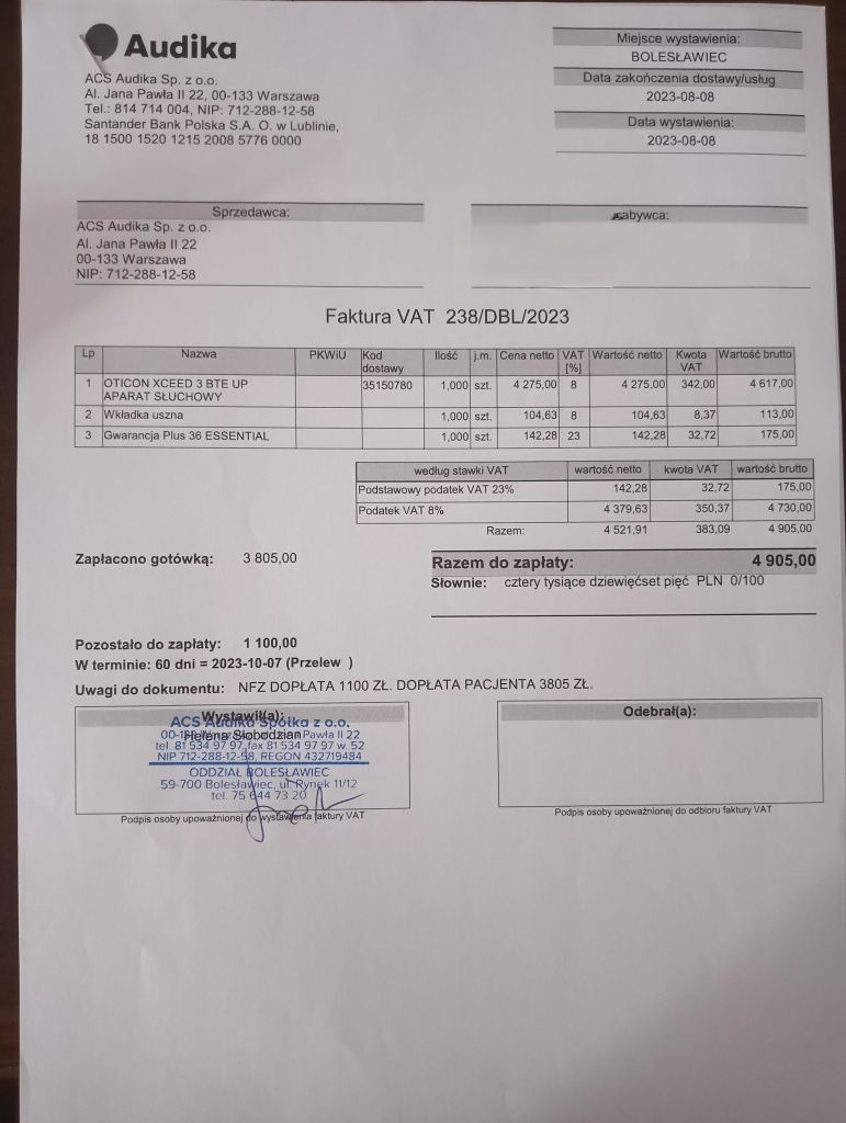 Aparat słuchowy OTICON XCEED 3 BTE UP