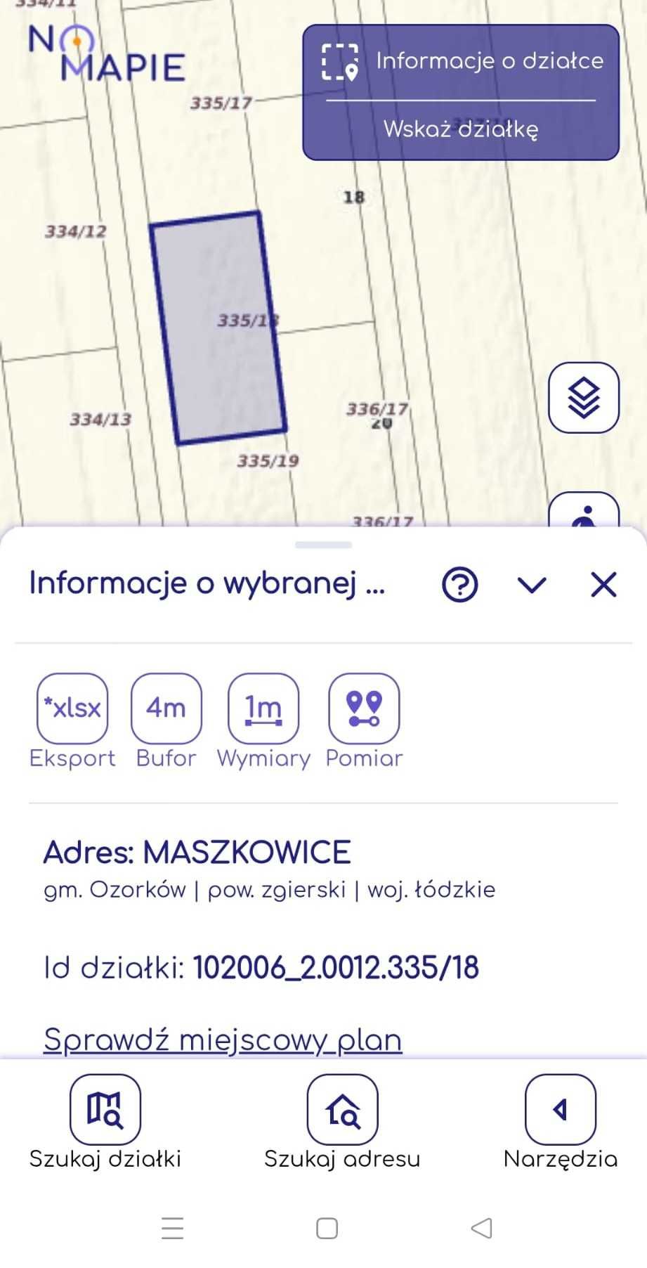 Maszkowice, gm. Ozorków, 1000 m² - budowlana