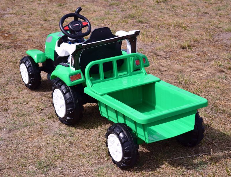 TRAKTOR dla dziecka NA AKUMULATOR z przyczepą, Miękkie siedzenie