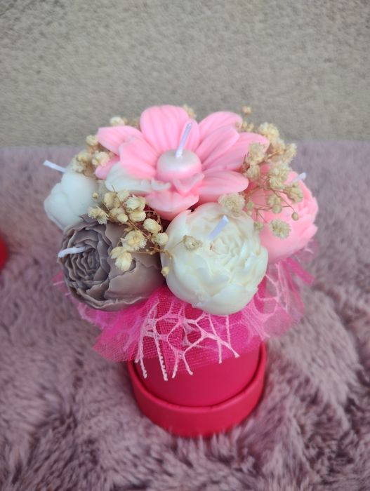 Mini flowerbox świece sojowe