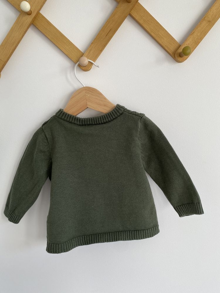 Sweter name it 62 zielony wzorek na guziki jak newbie