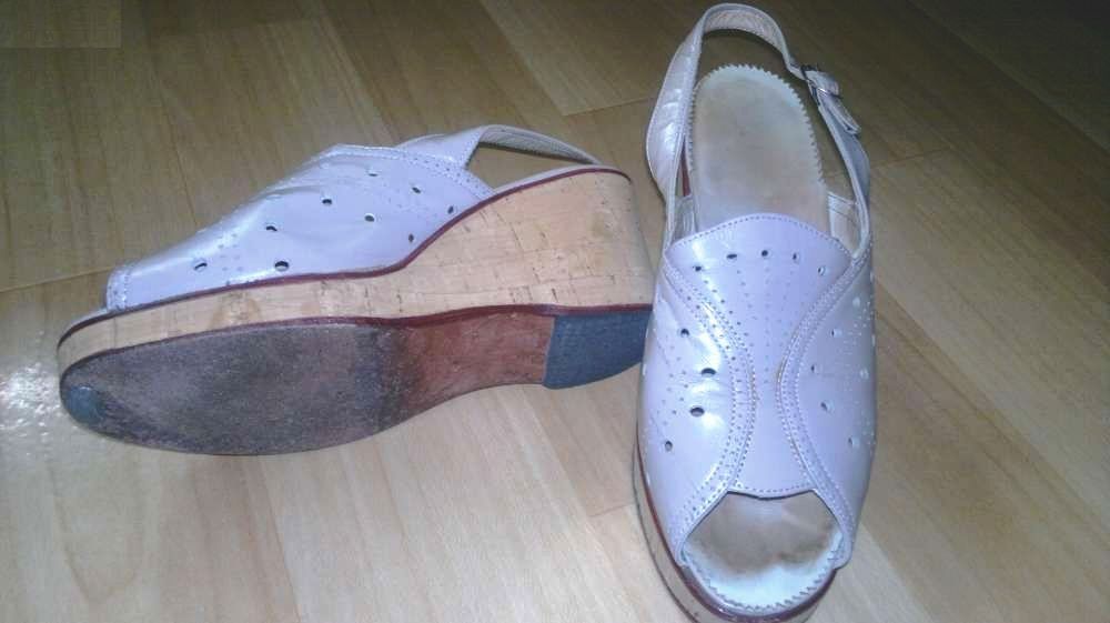 Buty damskie 37 38 ze skóry na prawdziwym korku