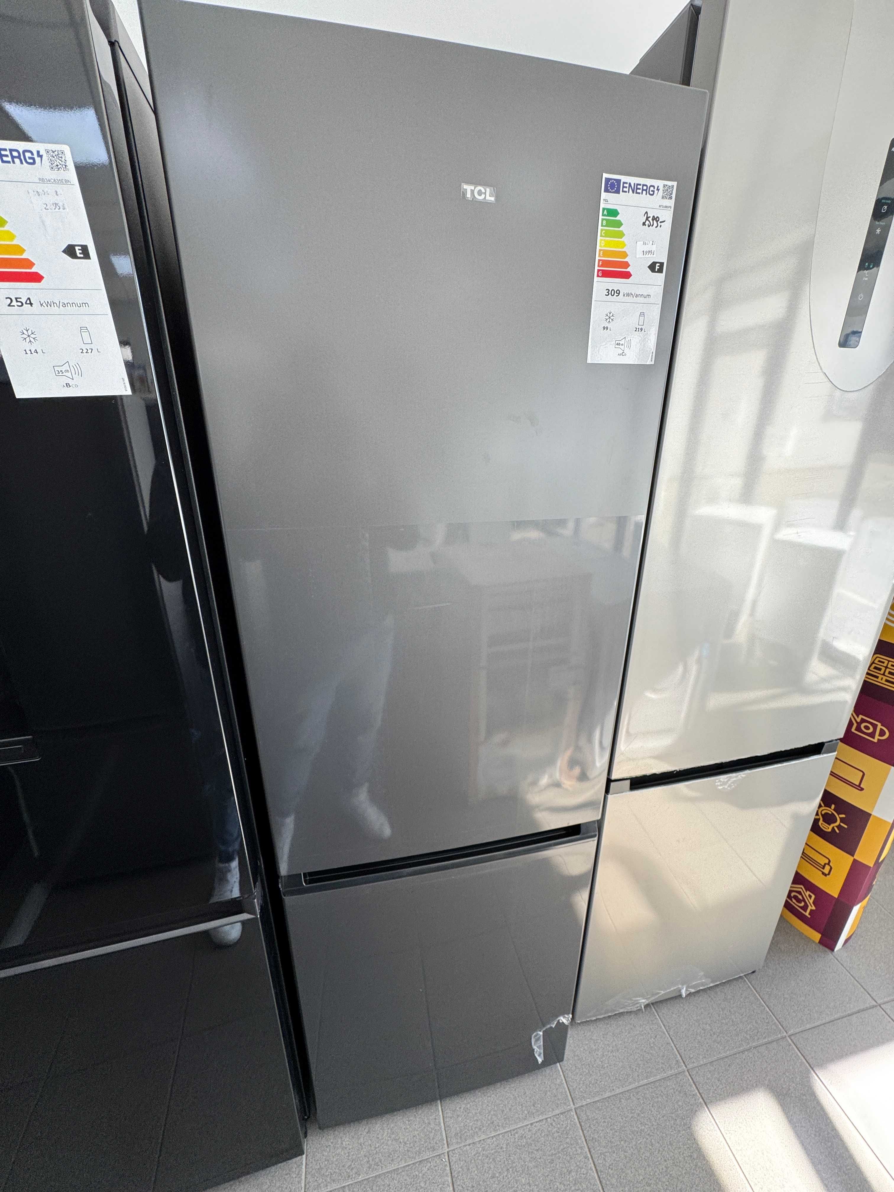 NOWA Lodówka TCL RF318BSF0 No-frost srebrna 185 cm - Gwarancja -