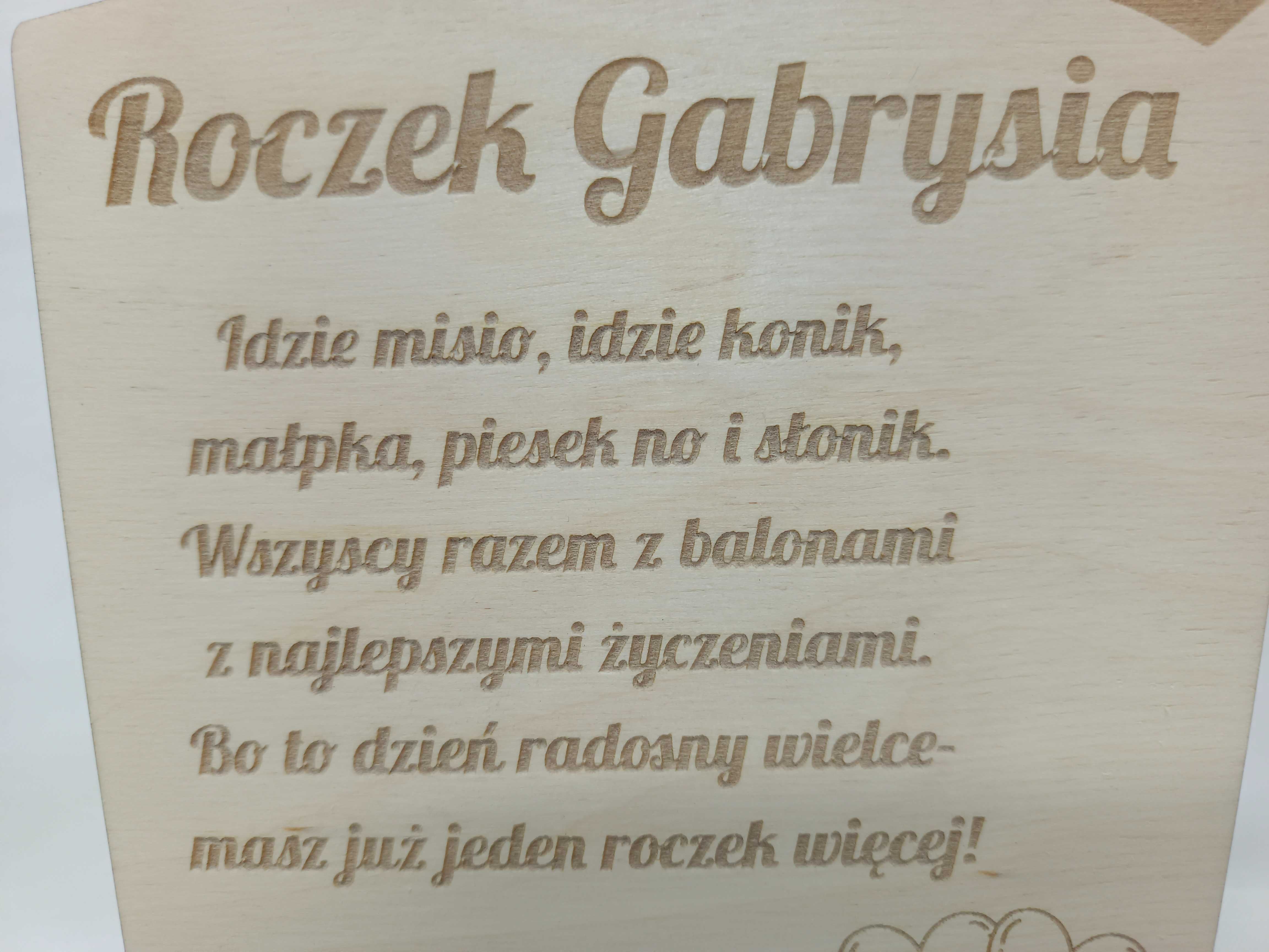 Kartka na roczek TABLICZKA urodziny pierwsze
