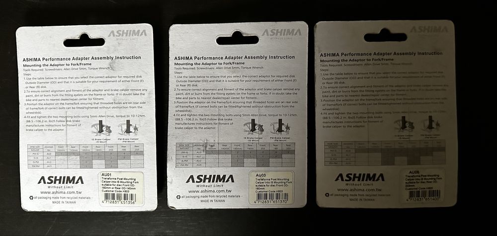 Adaptadores para Disco de Travão Bicicleta