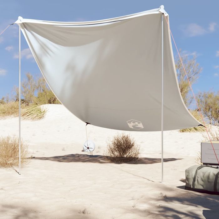 Vidaxl Zadaszenie Na Plażę, Z Obciążnikami, Szare, 214X236 Cm