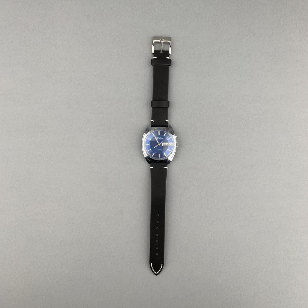 Zegarek vintage Slava – Blue Dial | automat | dzień i data | USSR