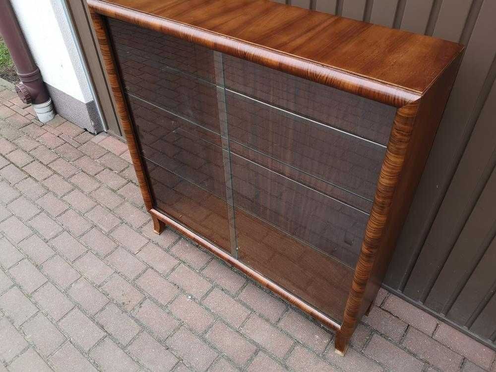 Witryna Serwantka ART-DECO Orzech Stara Antyk Po Renowacji Okazja.