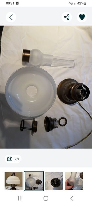 Stylowa lampa stylizowana na lampę naftową retro vintage szklany klosz