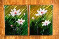 Komplet obrazy w ramie Kwiaty - Handmade - Alumimium