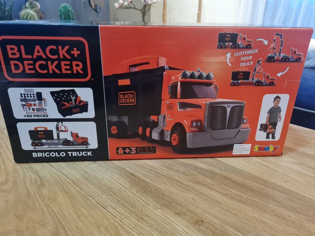 Black&decker smoby narzedzia ciężarówka i walizka 2w1