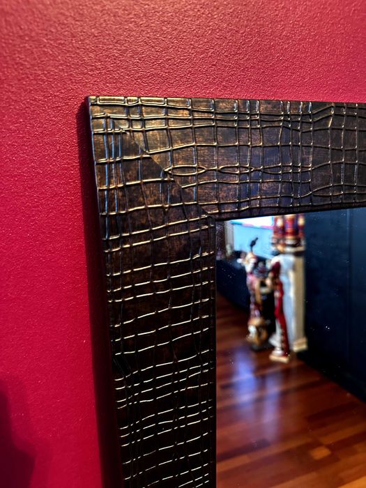 Espelho 153cm x 53 cm com moldura de madeira