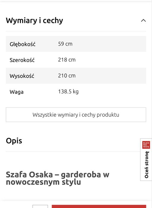 Szafa przesuwna, nowa