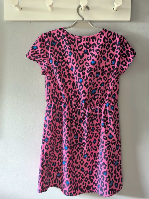 Dziewczynka Sukienka różowa panterka 7-8 lat