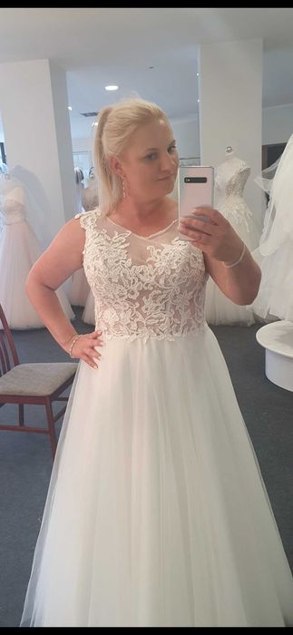 Suknia ślubna Bella, księżniczka, litera A, rozmiar 40,42, regulowana