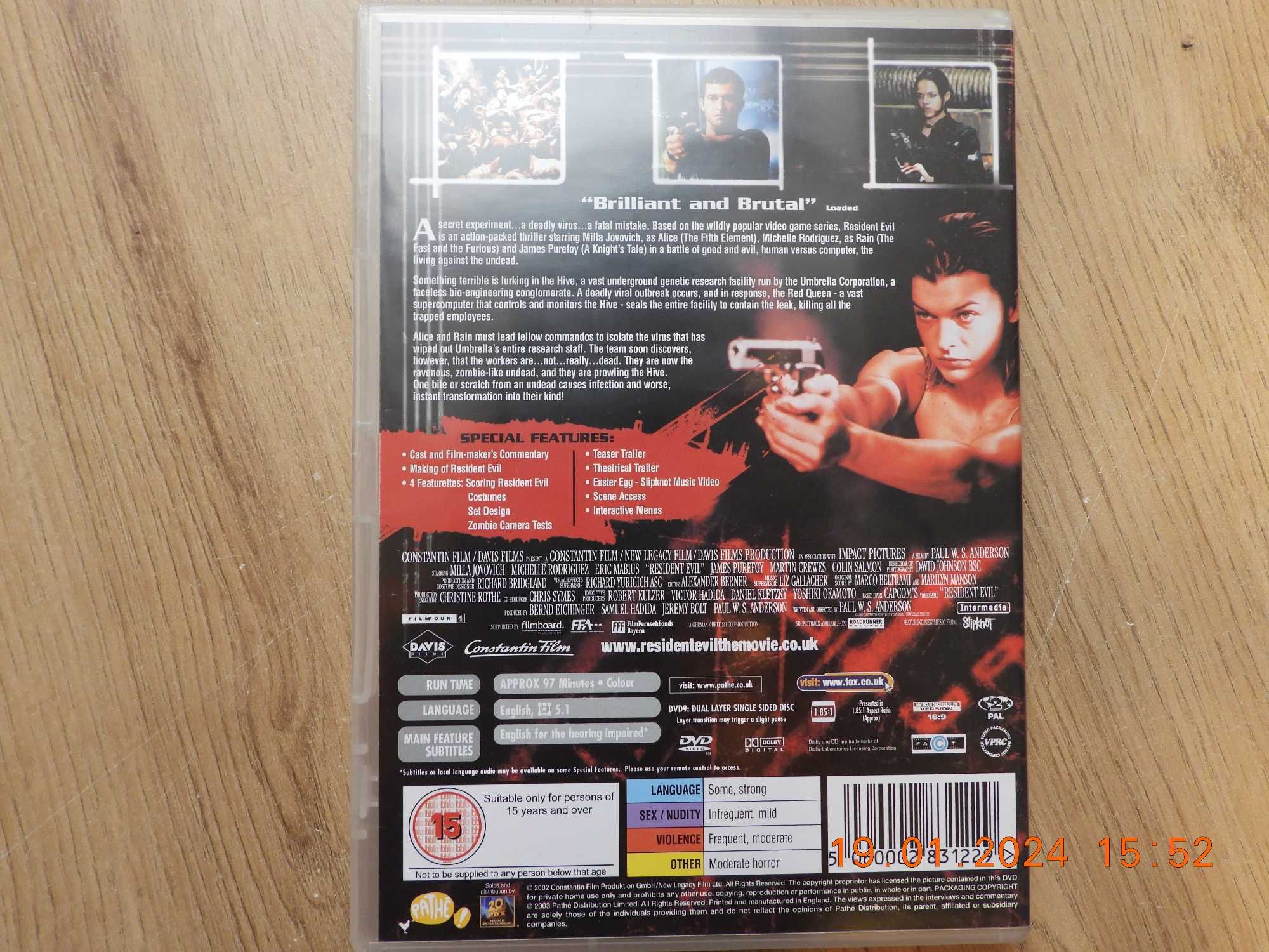 Film Resident Evil  - płyta DVD