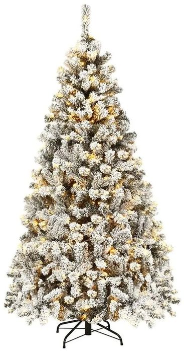 Choinka śnieżnobiała 180 cm wysokości lampki LED