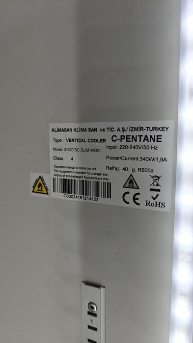 Szafa witryna lodówka Barowa Sklepowa Witryna Chłodnicza Slim 45 cm