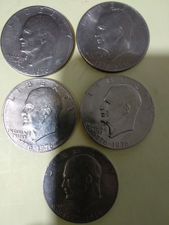 Moedas de 1 Eisenhower Ike Dólar 1976 dos EUA