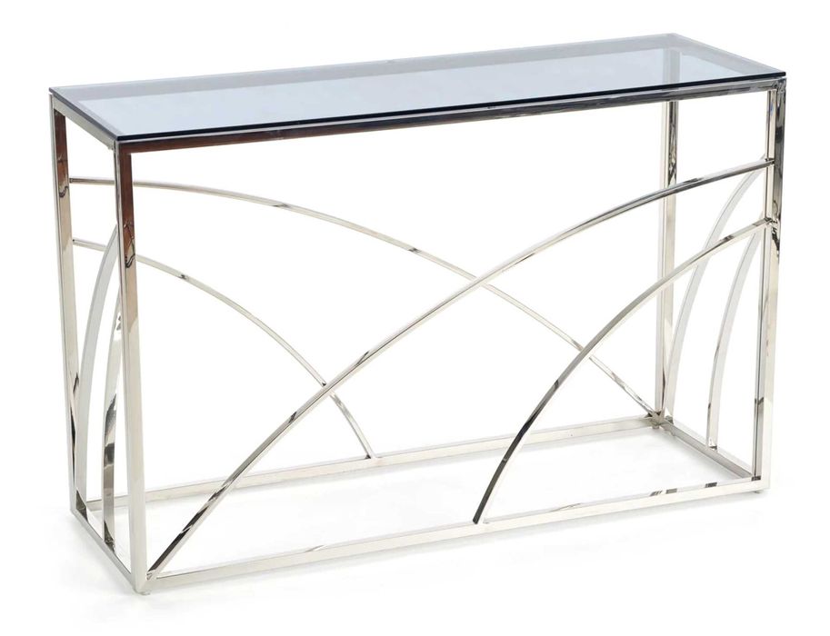 Konsola szklana srebrna 120 cm