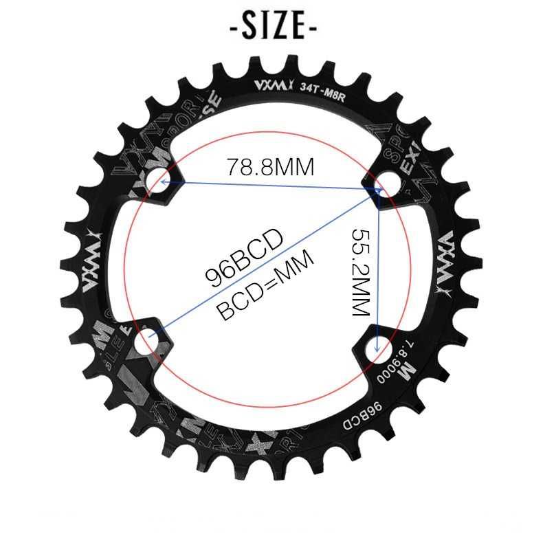 Zębatka owalna rowerowa 38 T Narrow Wide 96 BCD marki WXM