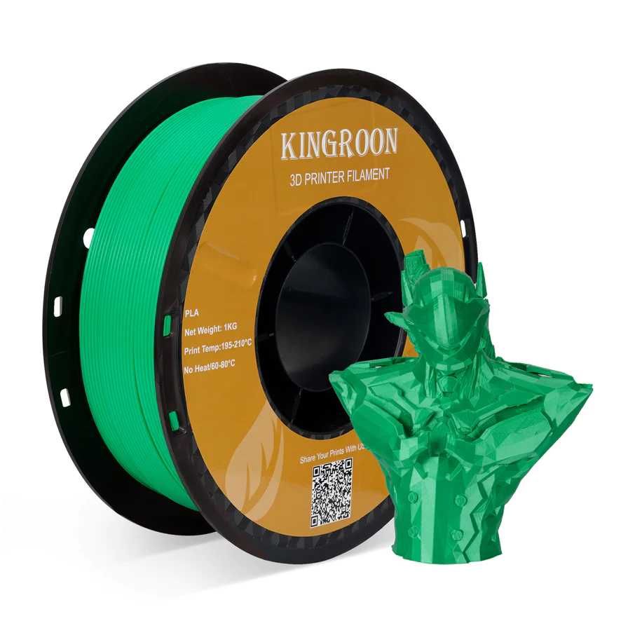 Kingroon PLA пластик для 3D друку чорний, білий, сірий, жовтий, зелени