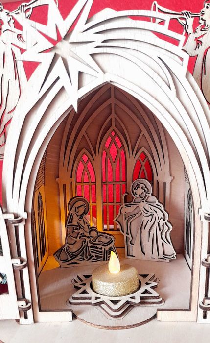 Presepio em madeira corte a lazer