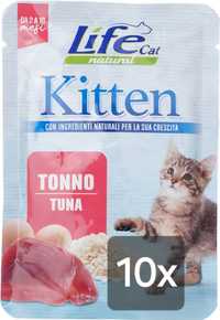 Life Cat Kotten 10x 70g + Gratis, Tuńczyk Kocięta Saszetki dla Kota