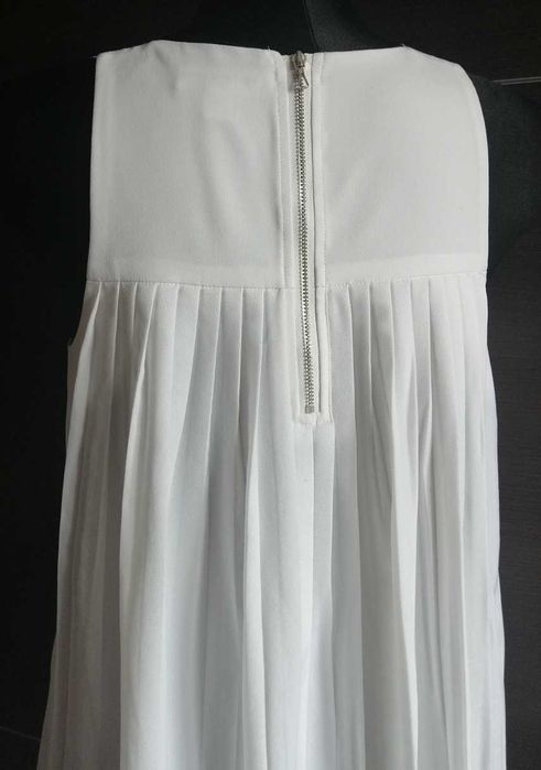 Calvin Klein luksusowa bluzka plisowana tunika biała plisy ładny tył M