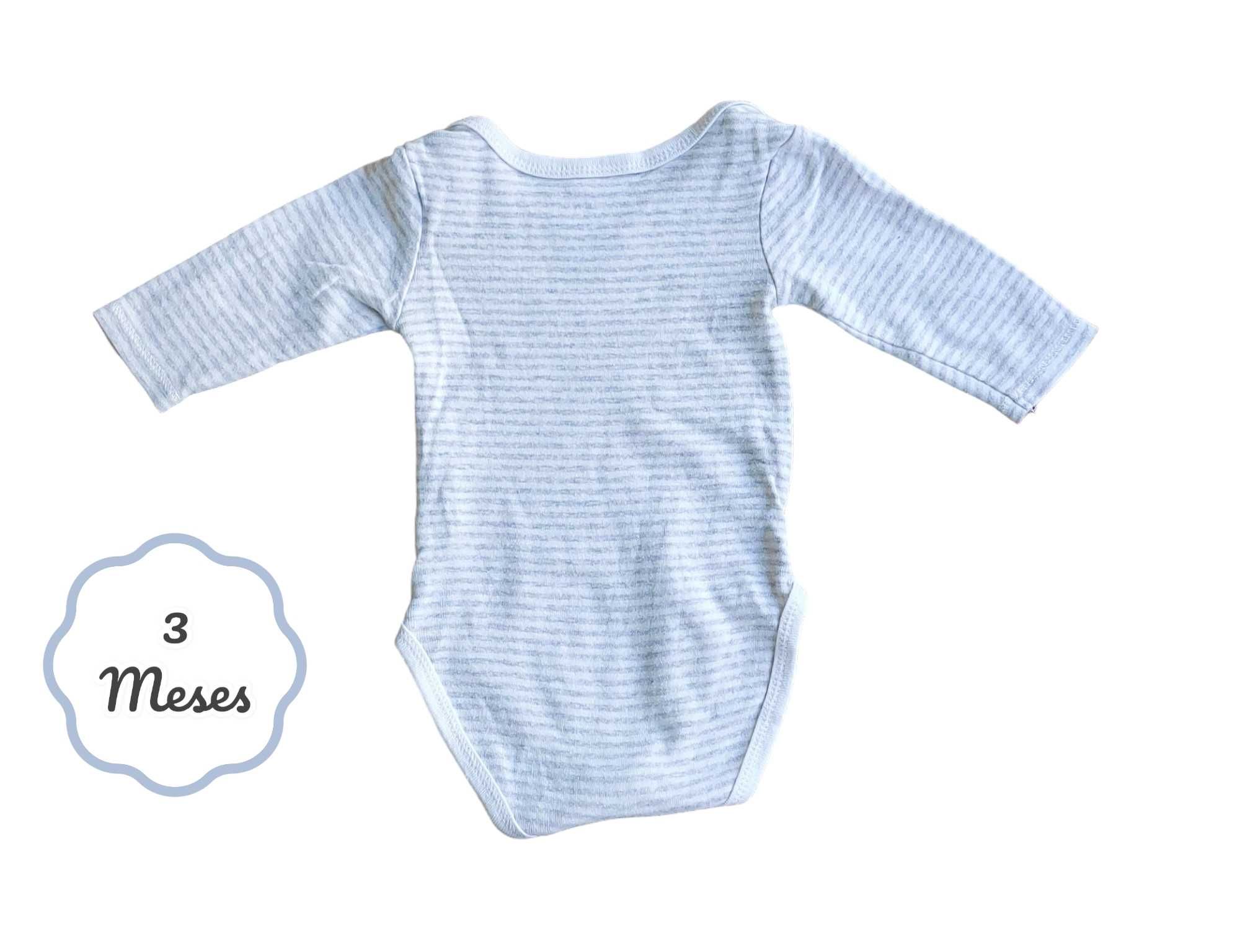 Body Riscas Coelhos TEX Baby 3 meses (com mancha)