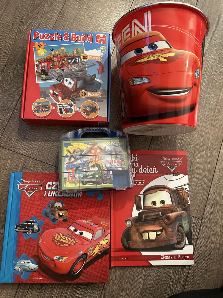 3 Puzzle i bajka McQueen, kosz na śmieci - dla chłopca