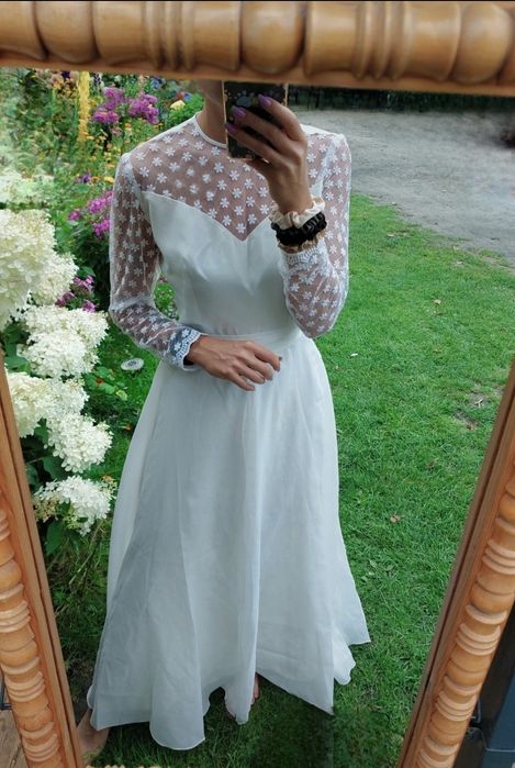 Suknia sukienka ślubna boho retro vintage