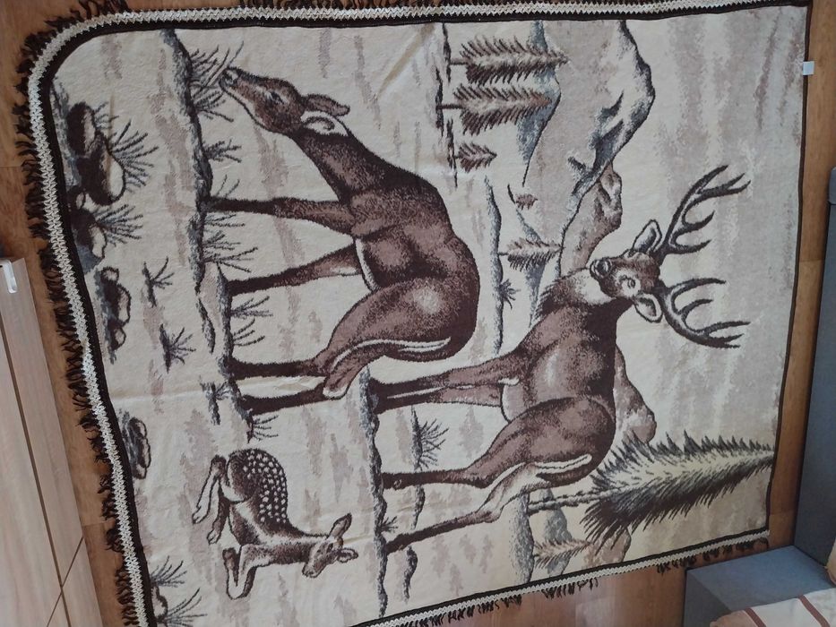 Плед покрывало одеяло, семья оленей.