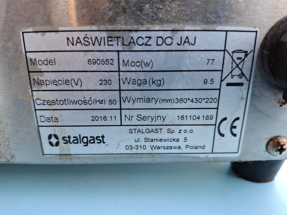 Naswietlacz do Jajejek, noży sterylizator, stalgast UV