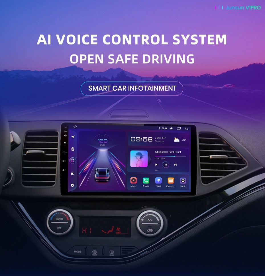 Rádio Kia Picanto 2011-17 com Carplay e android auto 2/32GB Wi-Fi GPS