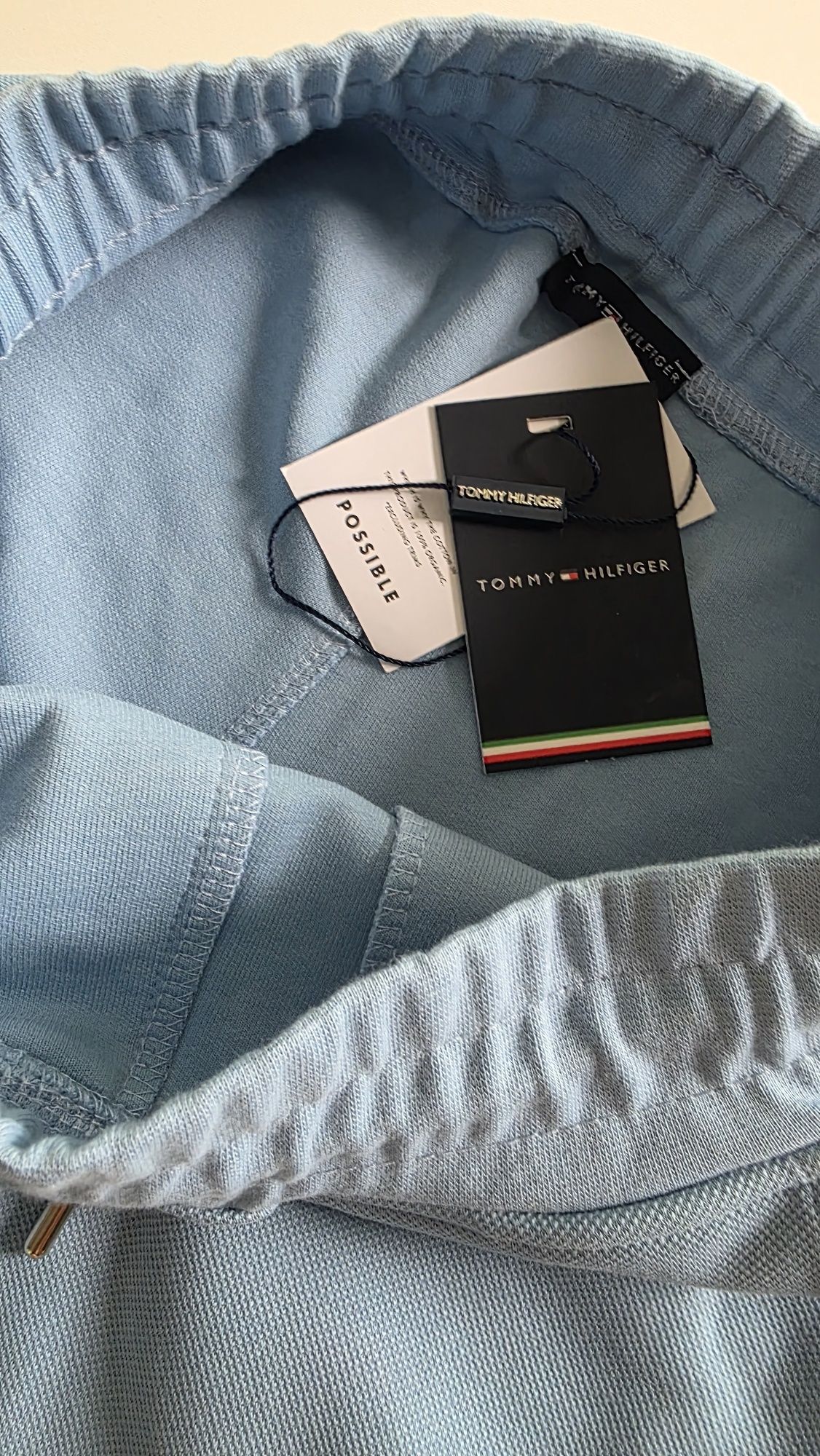 Tommy hilfiger komplet spodenki szorty błękitne niebieskie L / XL  wyp