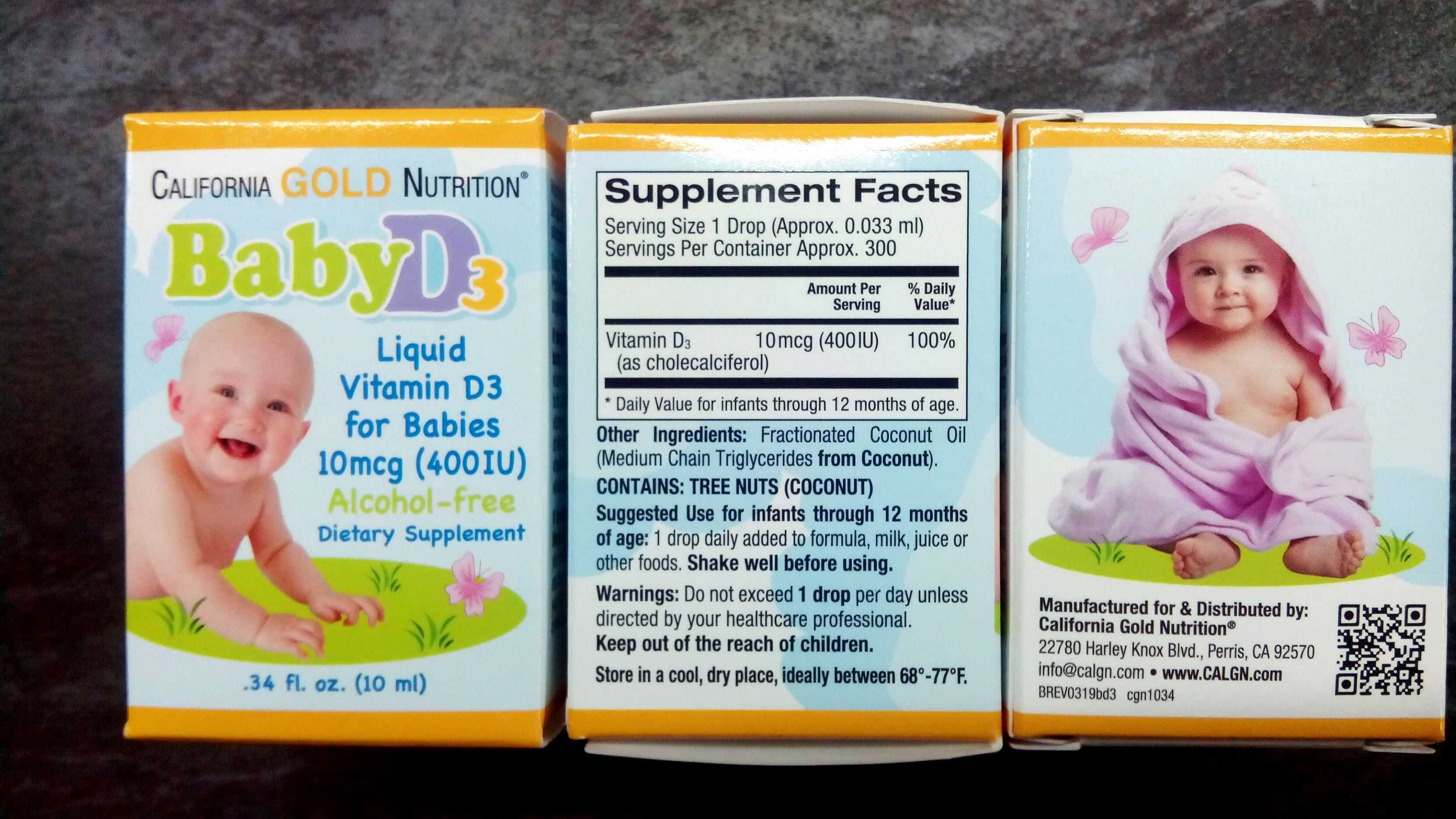 CGN, Baby Vitamin D3 400 МЕ (300 порций), D3 для детей