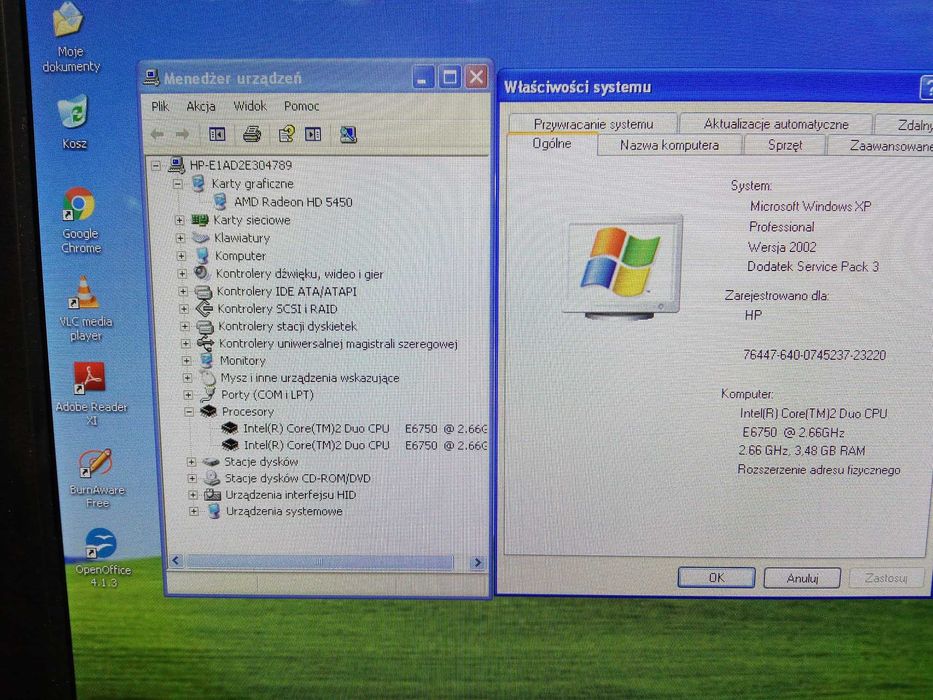 Komputer do starszych Gier Intel 4GB 320 HDD Radeon WinXP Gw FV