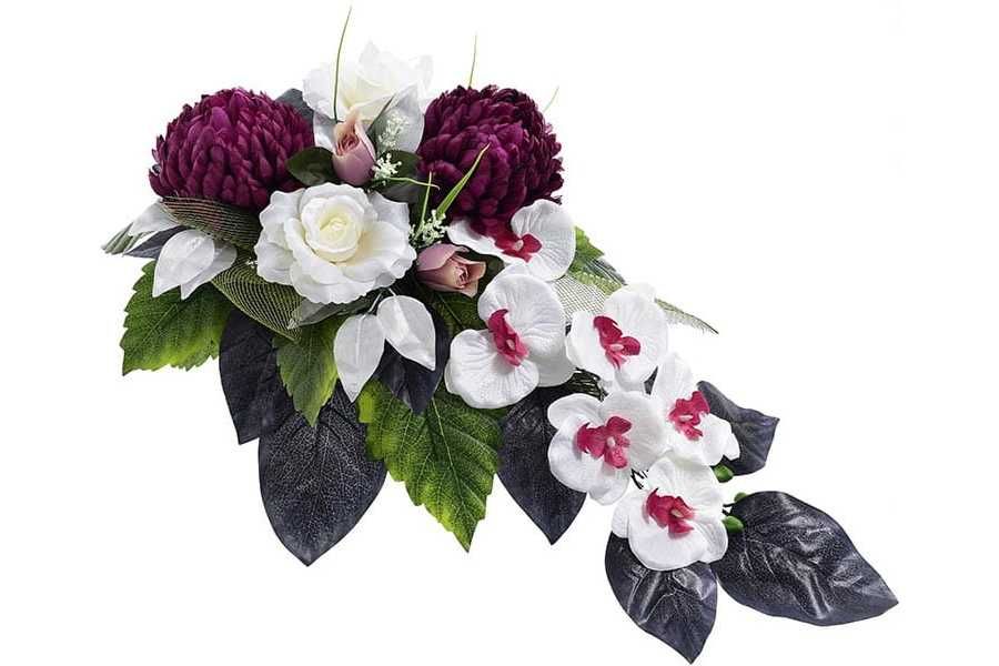 Kompozycja stroik wiązanka kwiat chryzantema grób cmentarz wieniec