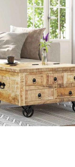 Stolik kawowy niepowtarzalny drzewo bukowe nowy 70/70/40