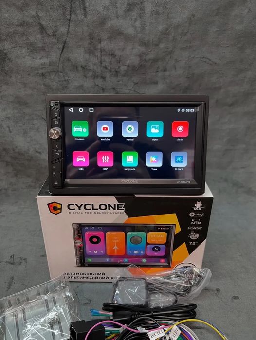 Автомагнітола 2Din Cyclone MP 7086 V3 2/32GB CARPLAY ANDROID AUTO